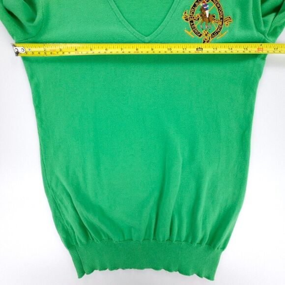 RALPH LAUREN SPORT Pima Cotton Polo Crest Knit Sweater Preppy Academia Old Money - Picture 3 of 5